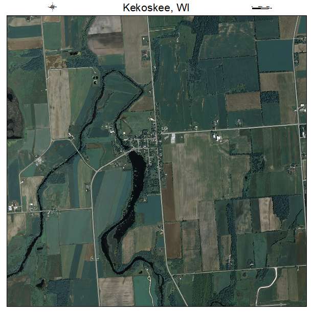 Kekoskee, WI air photo map