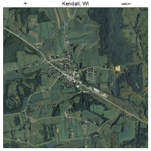 Kendall, WI air photo map