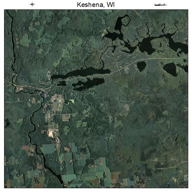 Keshena, WI air photo map