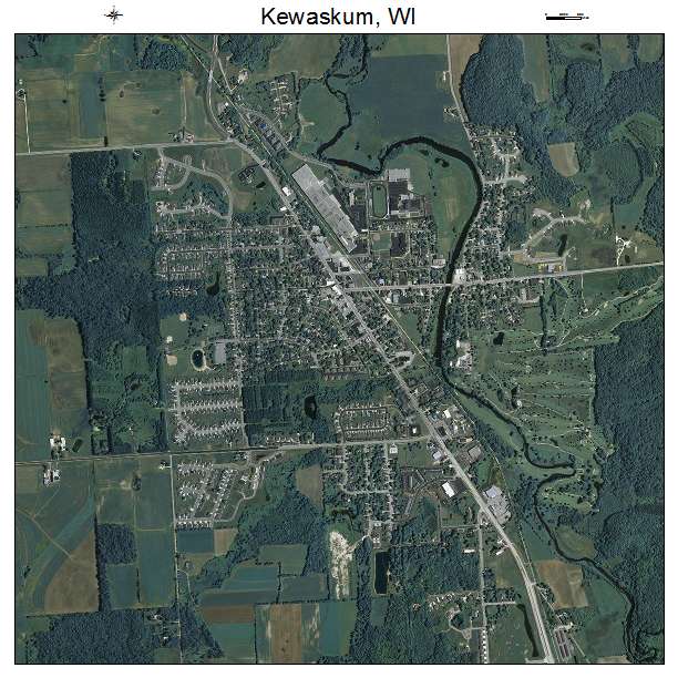 Kewaskum, WI air photo map