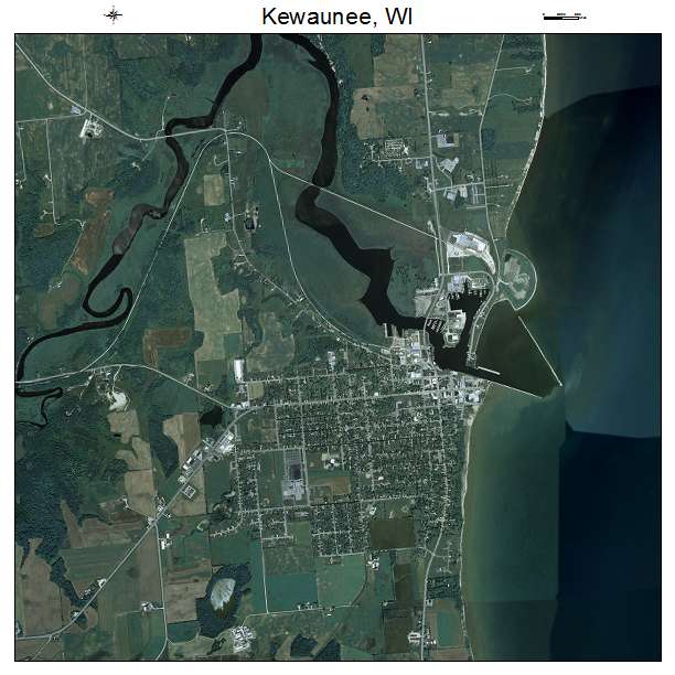 Kewaunee, WI air photo map