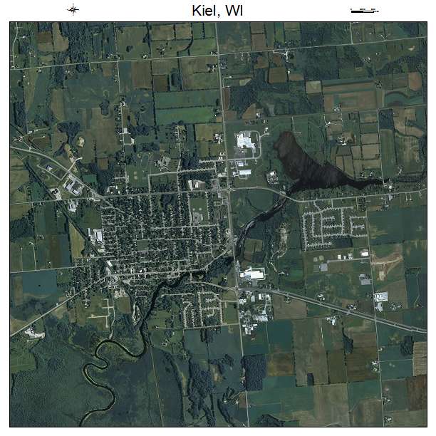 Kiel, WI air photo map