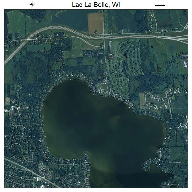 Lac La Belle, WI air photo map