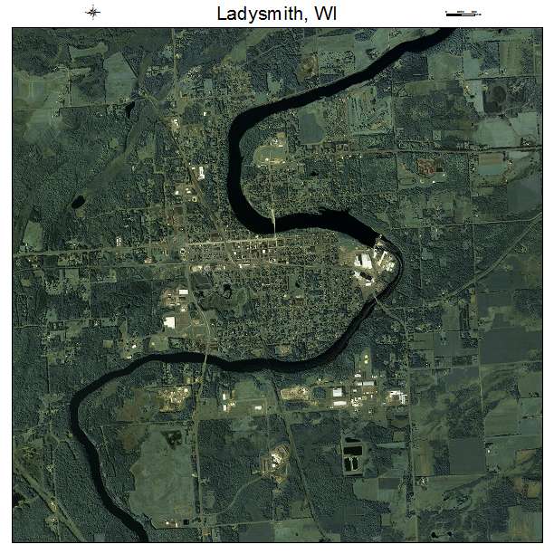 Ladysmith, WI air photo map