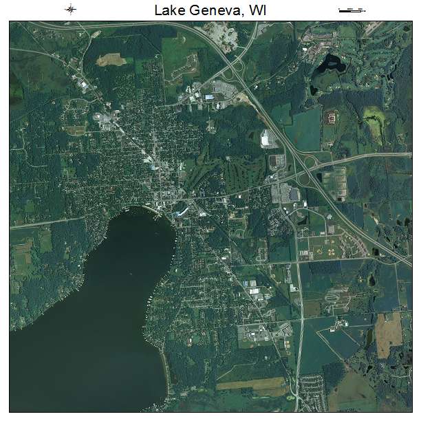 Lake Geneva, WI air photo map