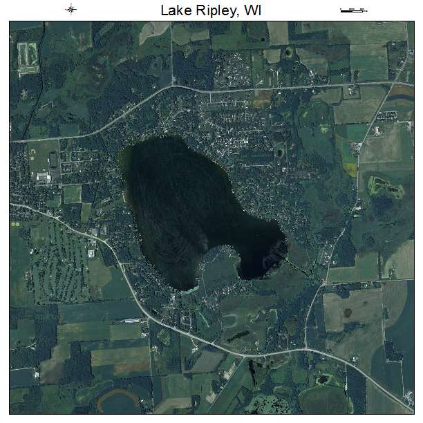 Lake Ripley, WI air photo map