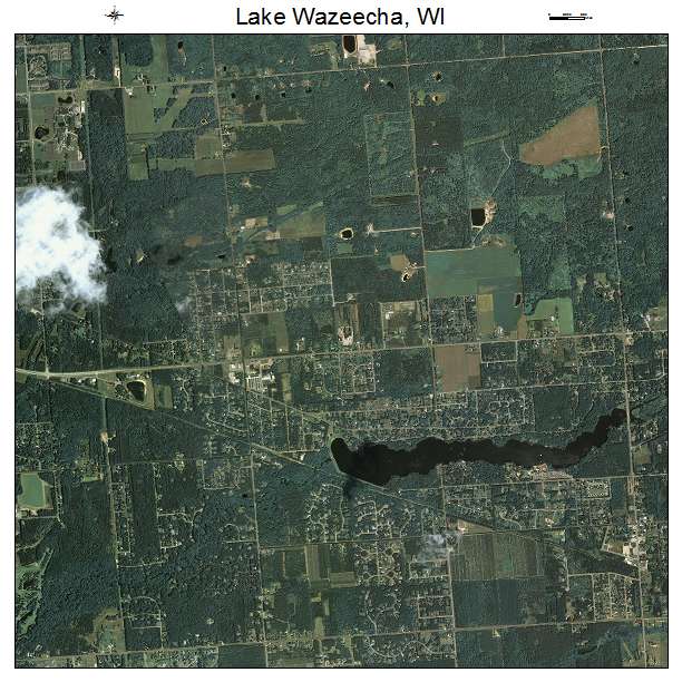 Lake Wazeecha, WI air photo map