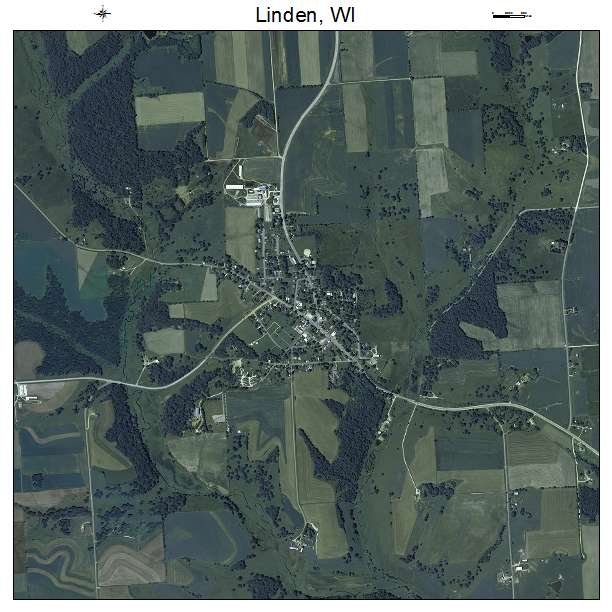 Linden, WI air photo map