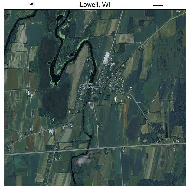 Lowell, WI air photo map