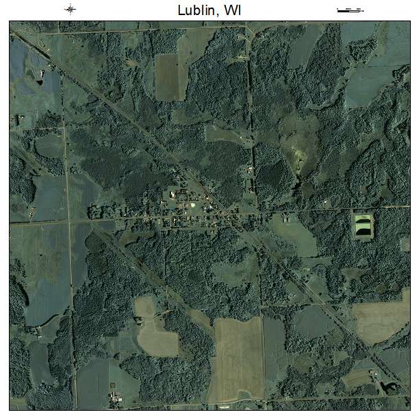 Lublin, WI air photo map