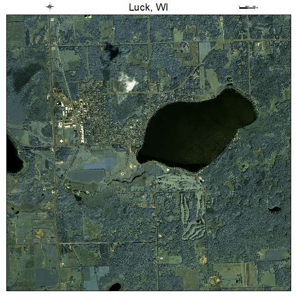 Luck, WI air photo map
