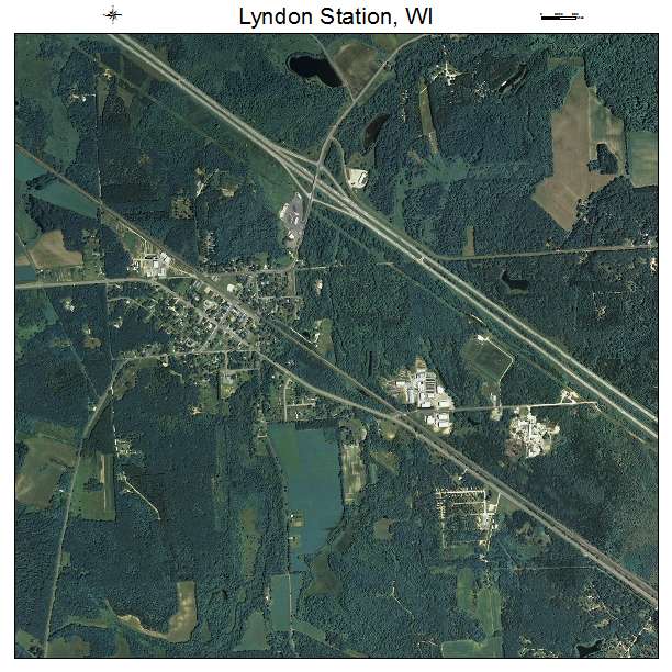 Lyndon Station, WI air photo map