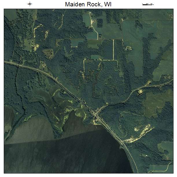 Maiden Rock, WI air photo map