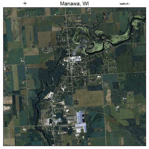 Manawa, WI air photo map