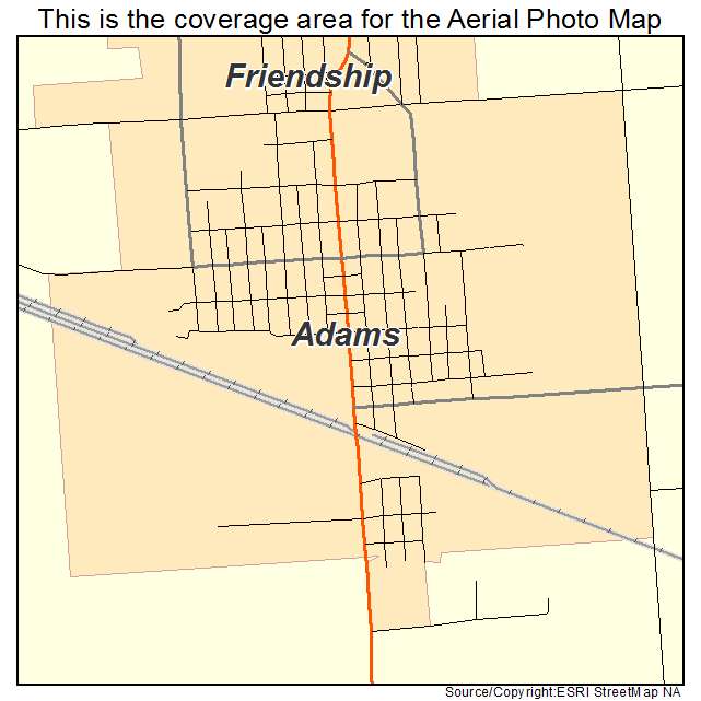 Adams, WI location map 