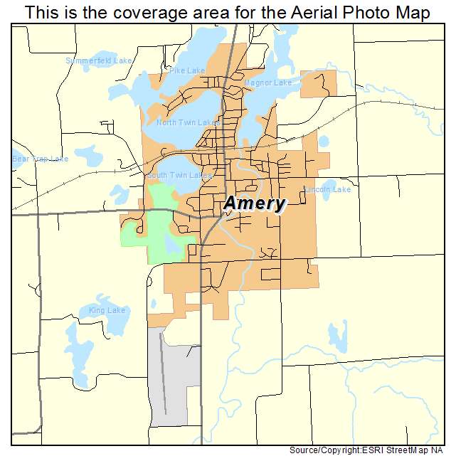 Amery, WI location map 
