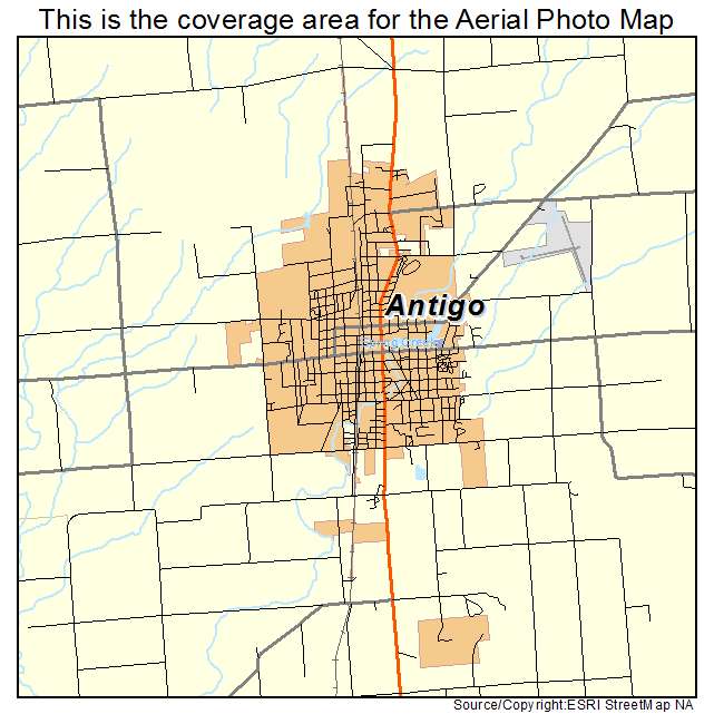 Antigo, WI location map 