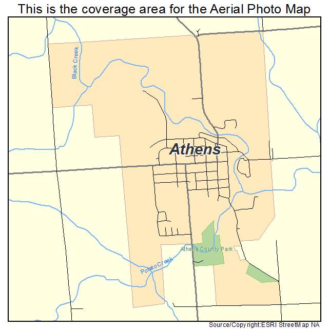 Athens, WI location map 