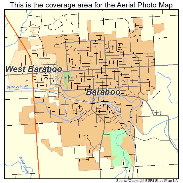 Baraboo, WI location map 