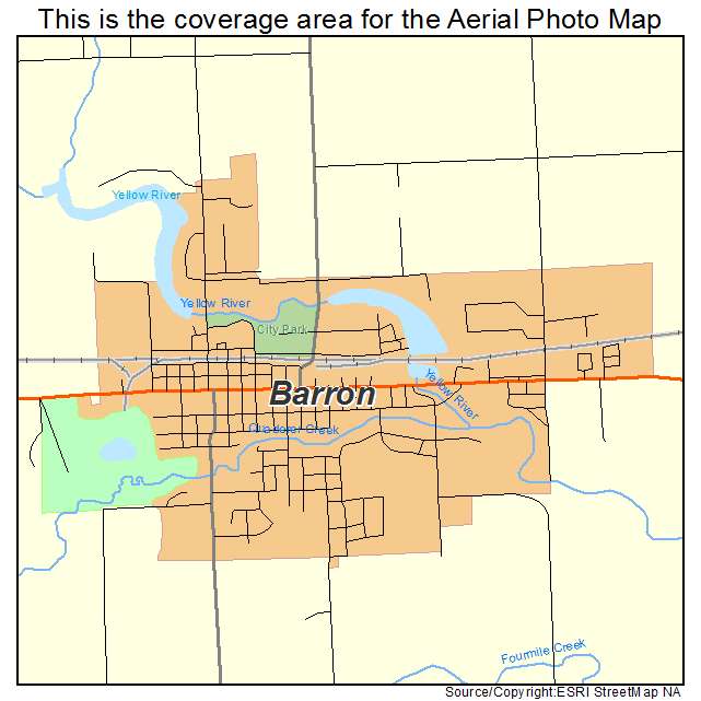 Barron, WI location map 