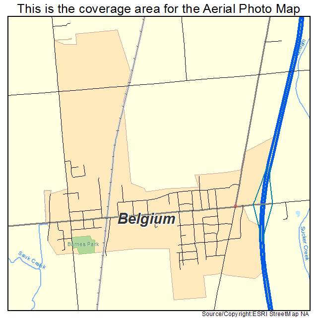 Belgium, WI location map 
