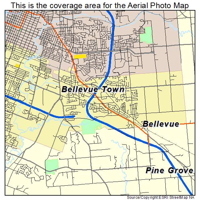 Bellevue Town, WI location map 