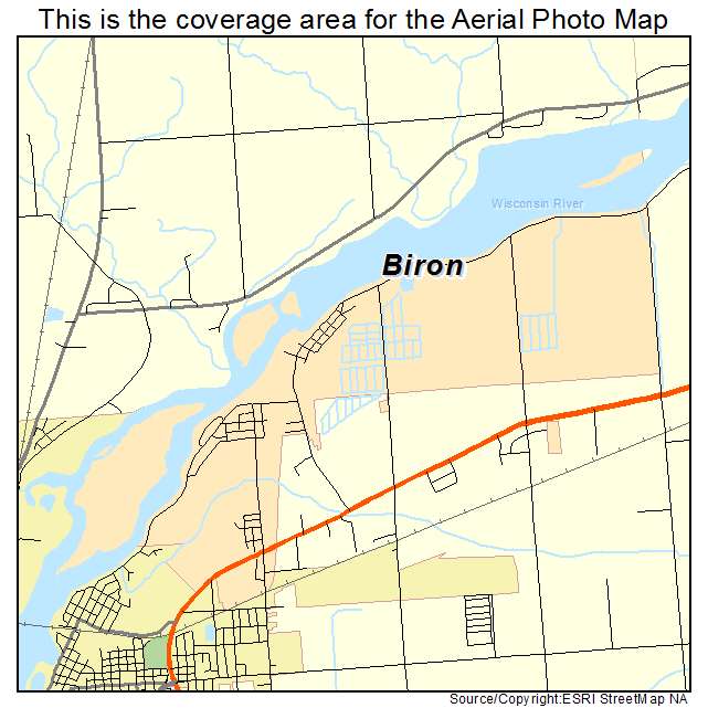 Biron, WI location map 