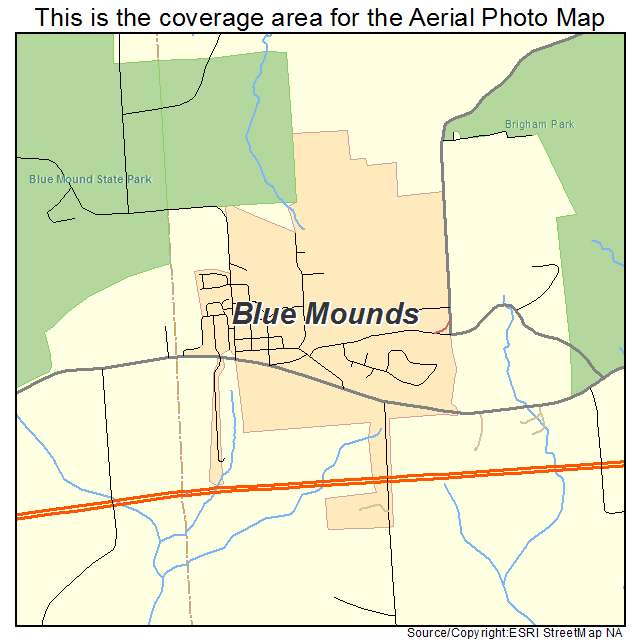 Blue Mounds, WI location map 