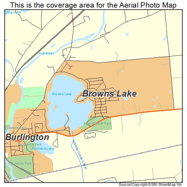 Browns Lake, WI location map 