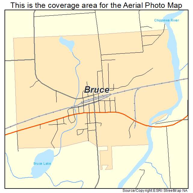 Bruce, WI location map 