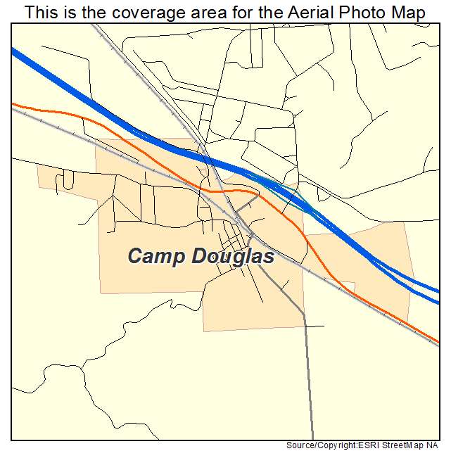 Camp Douglas, WI location map 
