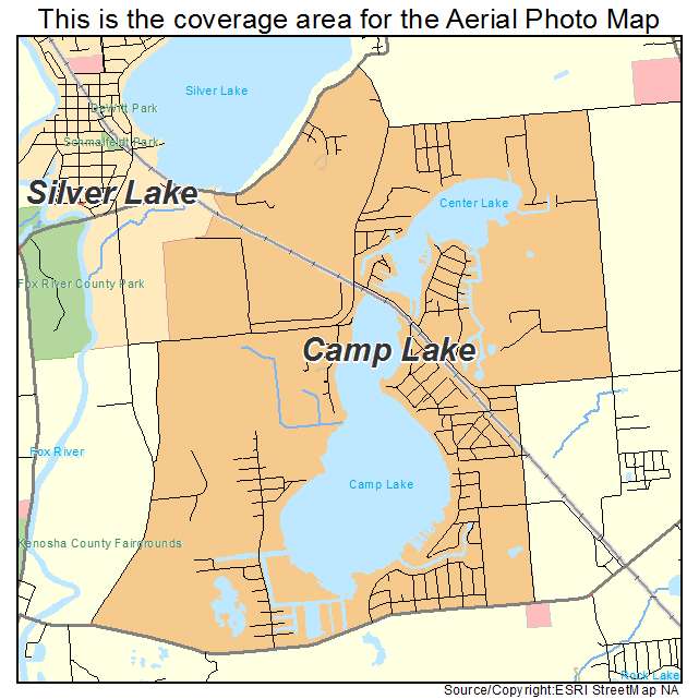 Camp Lake, WI location map 
