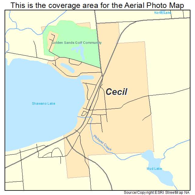 Cecil, WI location map 
