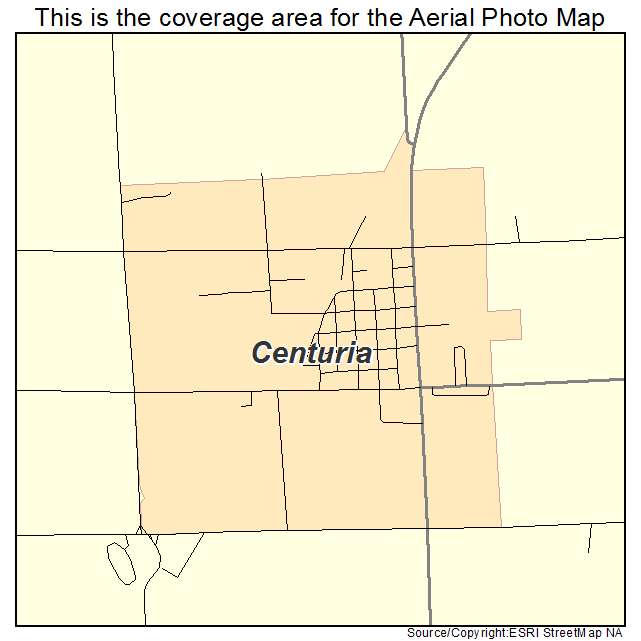 Centuria, WI location map 