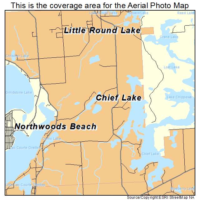Chief Lake, WI location map 
