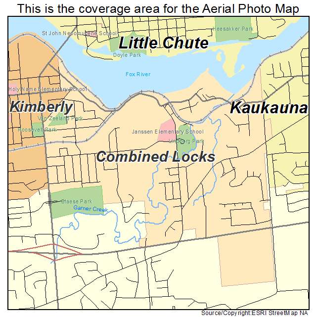 Combined Locks, WI location map 