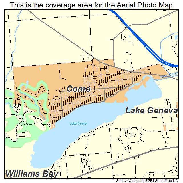 Como, WI location map 