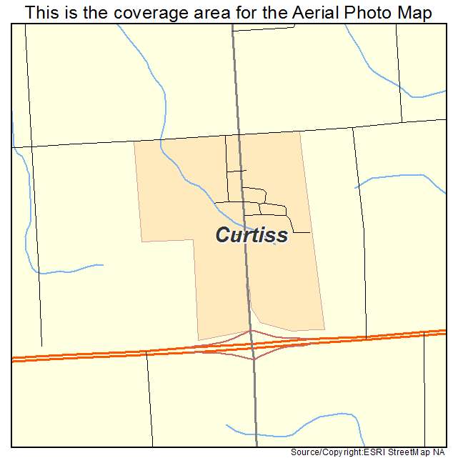 Curtiss, WI location map 