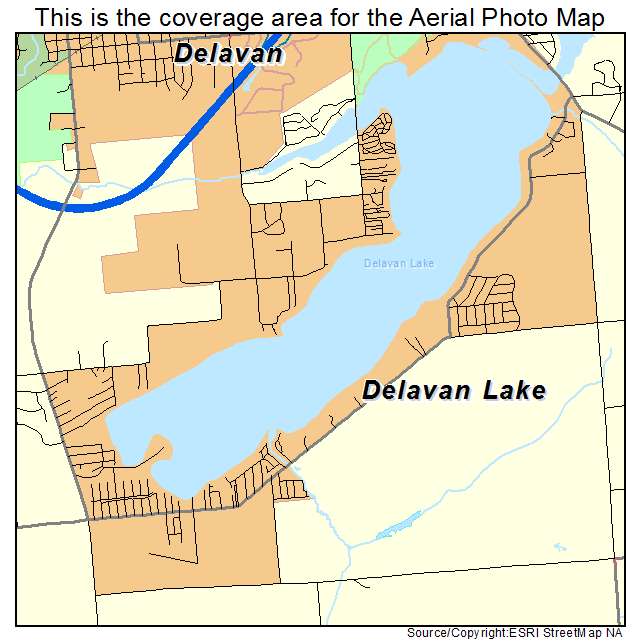 Delavan Lake, WI location map 