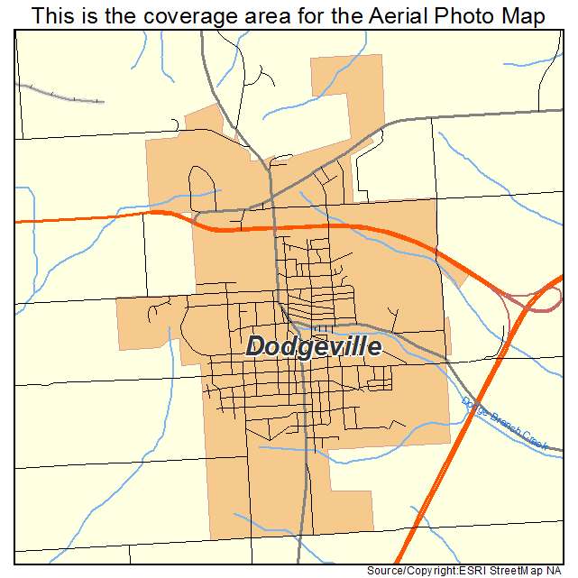 Dodgeville, WI location map 