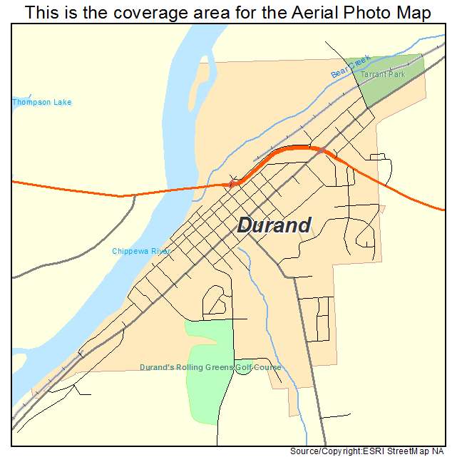 Durand, WI location map 