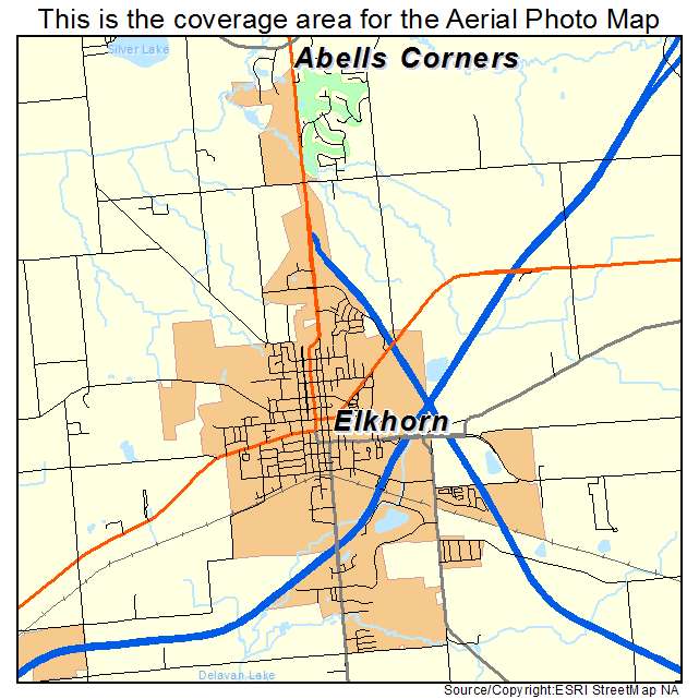 Elkhorn, WI location map 