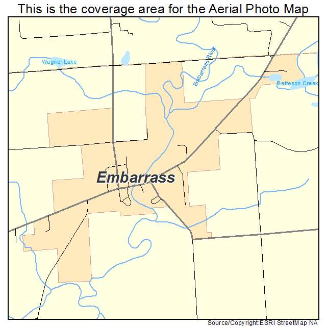 Embarrass, WI location map 