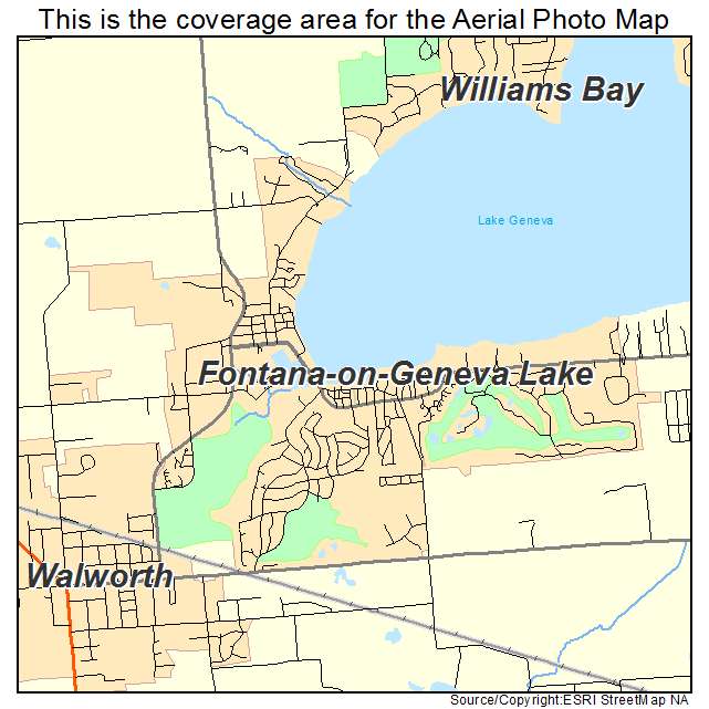 Fontana on Geneva Lake, WI location map 
