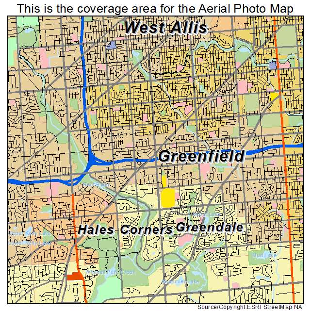 Aerial Photography Map of Greenfield, WI Wisconsin
