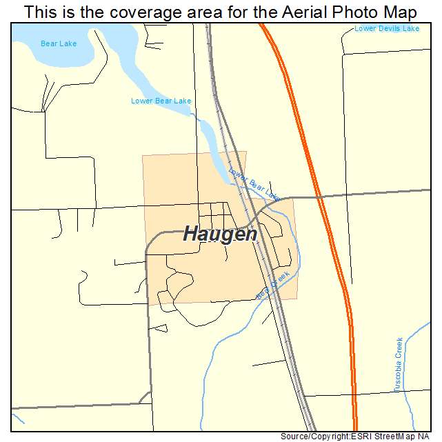 Haugen, WI location map 