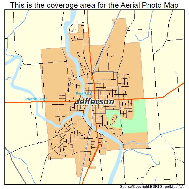 Jefferson, WI location map 