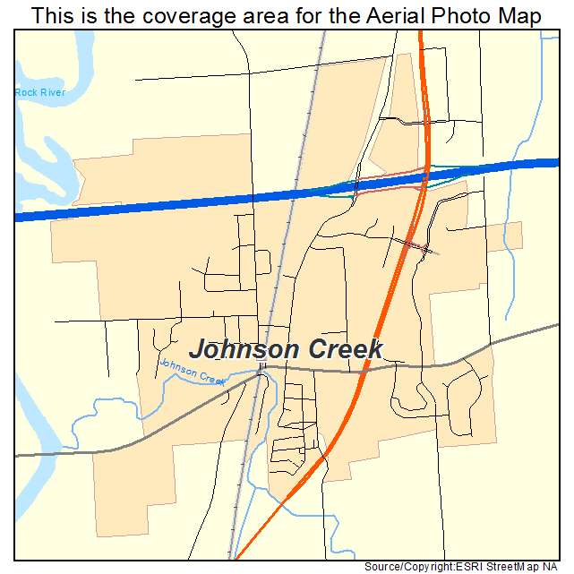 Johnson Creek, WI location map 