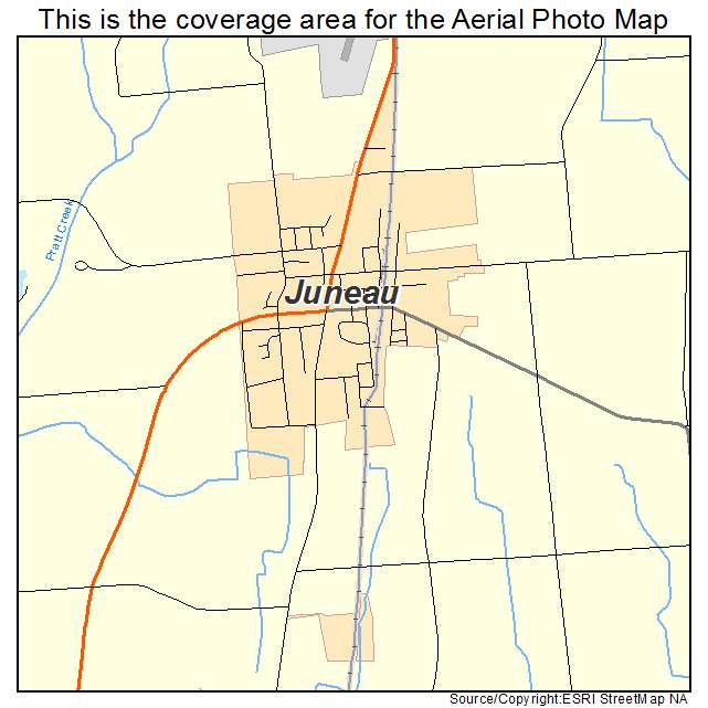 Juneau, WI location map 