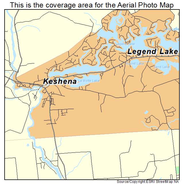 Keshena, WI location map 